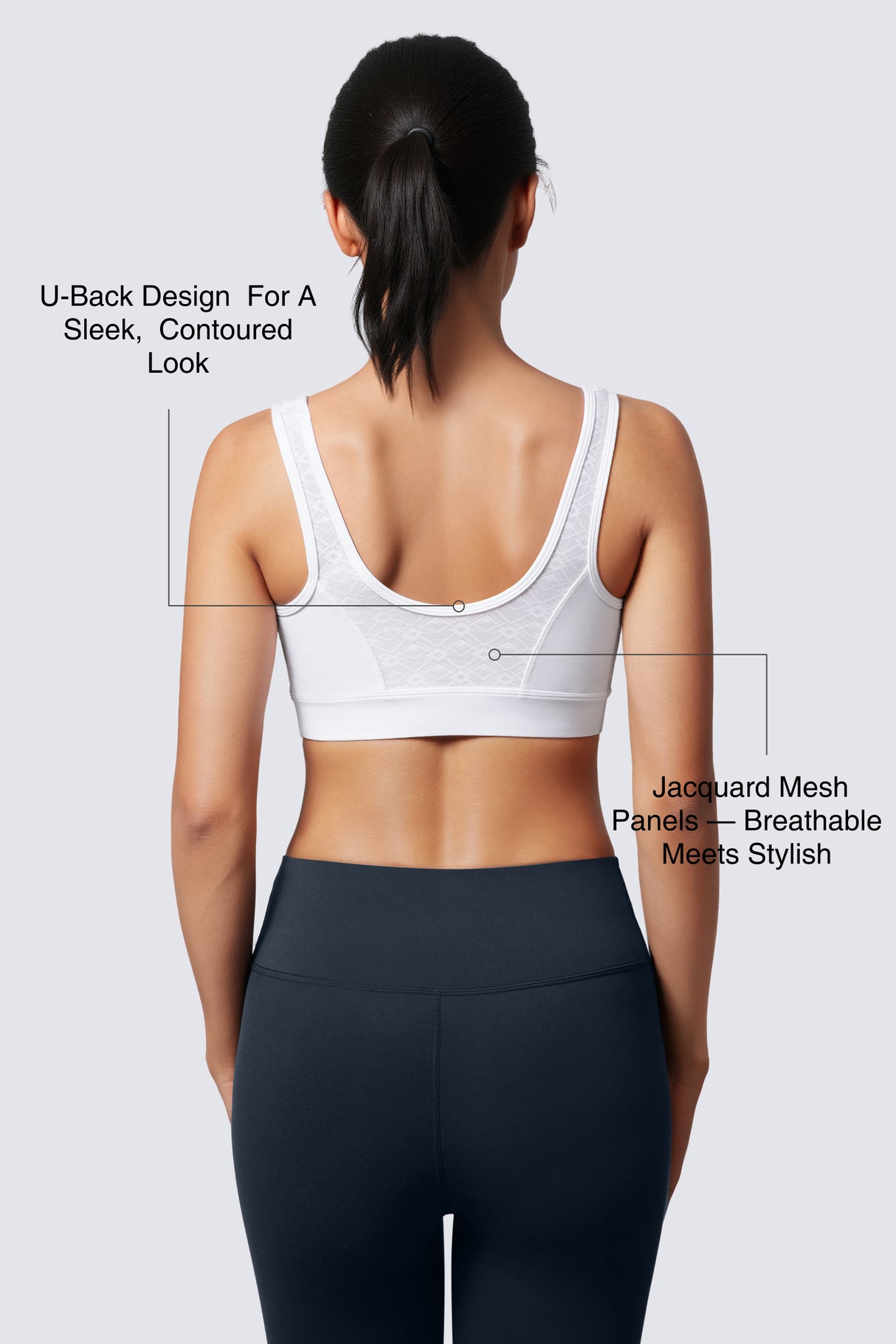 Shift™ Jacquard Mesh Yoga Bra with Wide Straps & Removable Pads | Women's Light Support Sports Bra