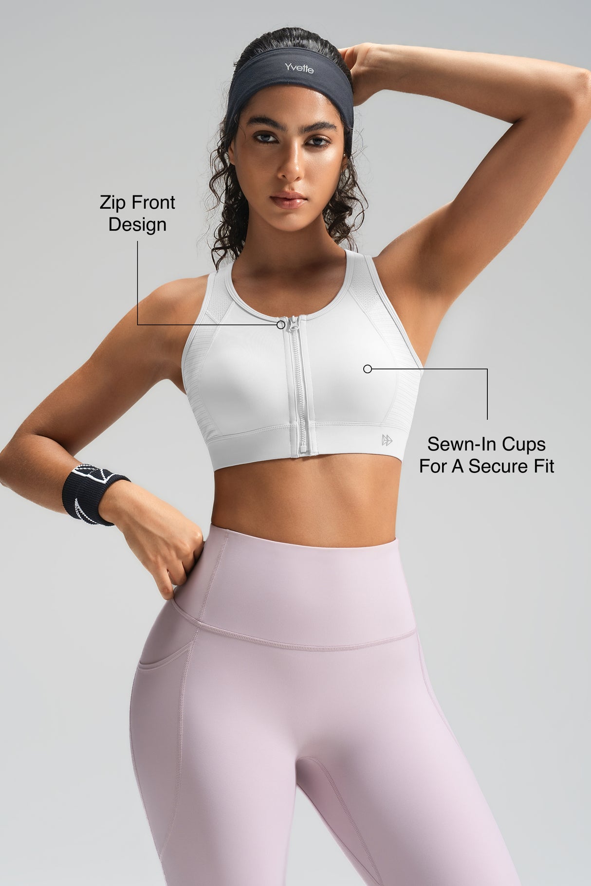 Power™ Front-Zip Mesh Racerback Running Bra | Women's High Support Sports Bra
