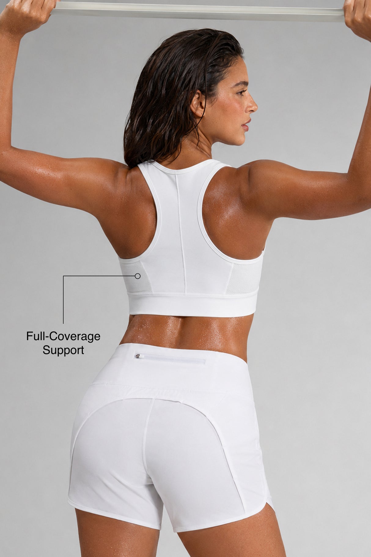 Reggiseno da corsa imbottito con zip frontale Enfold Racerback | Reggiseno sportivo ad alto sostegno da donna