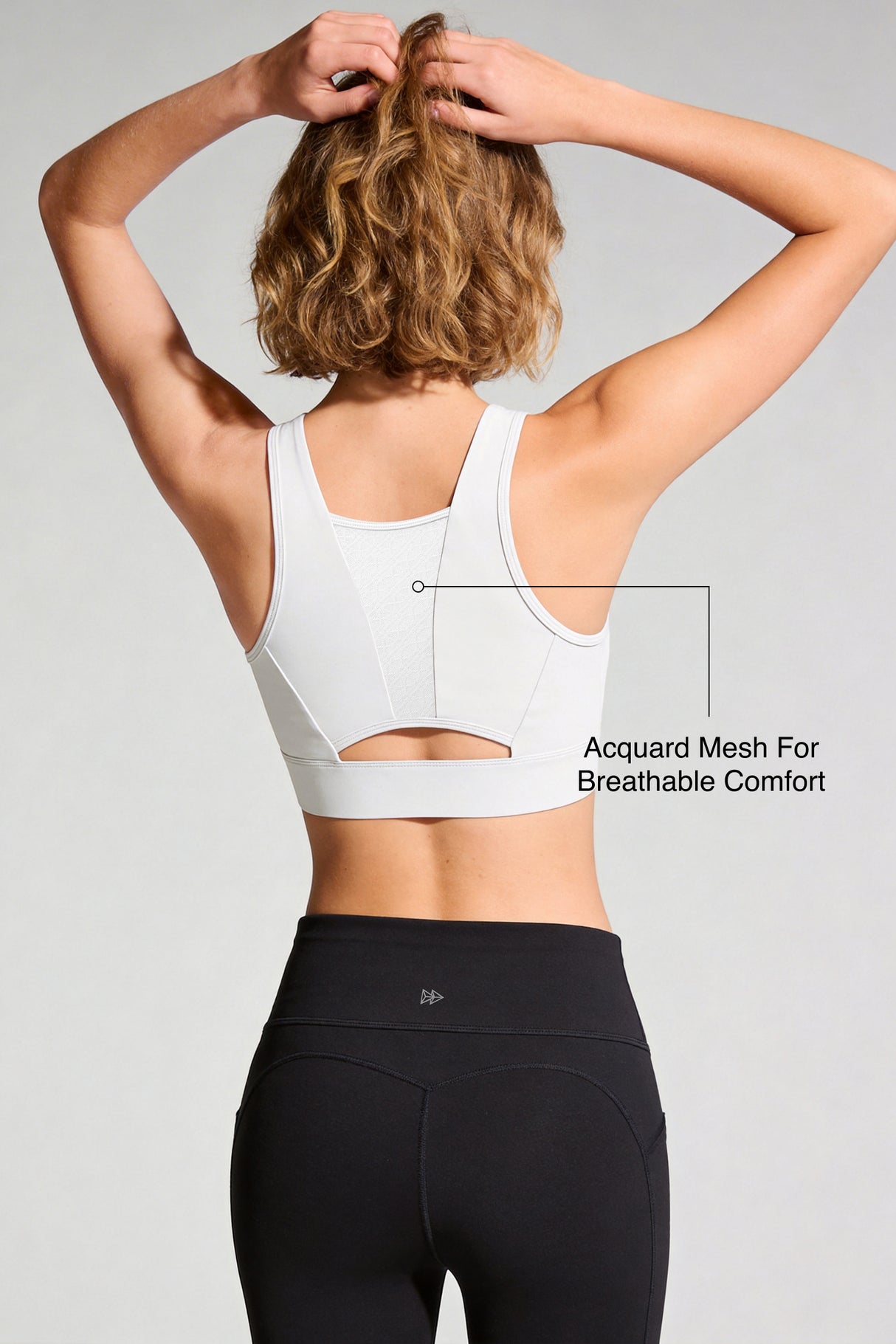 Power™ Front-Zip Jacquard Mesh Longline Sports Bra | High-Impact Support for Running, HIIT & Training