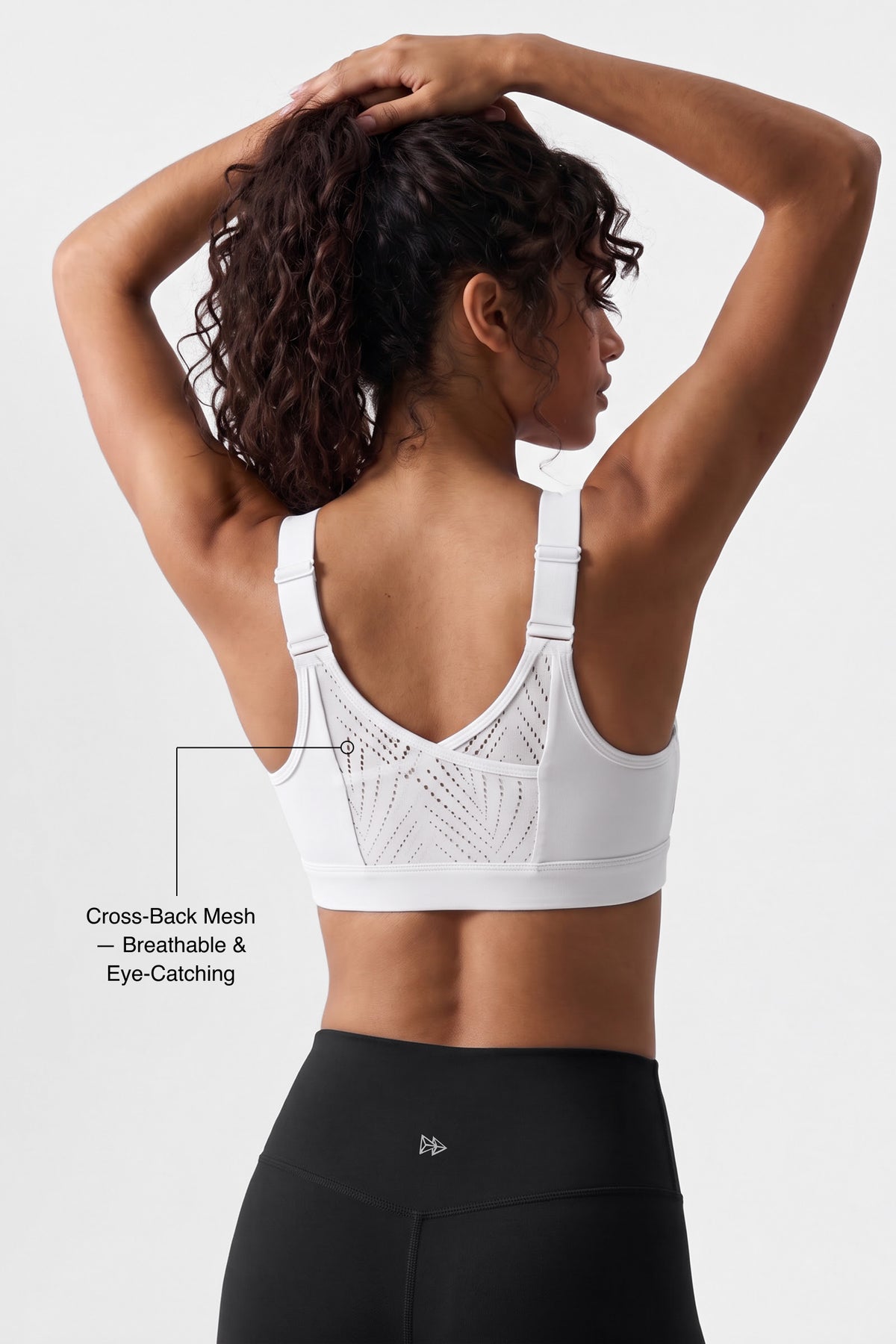 Power™ High-Support Cross-Back Mesh Zip-Front Sports Bra | High-Impact Bounce Control Without Flattening for Running, HIIT & Training