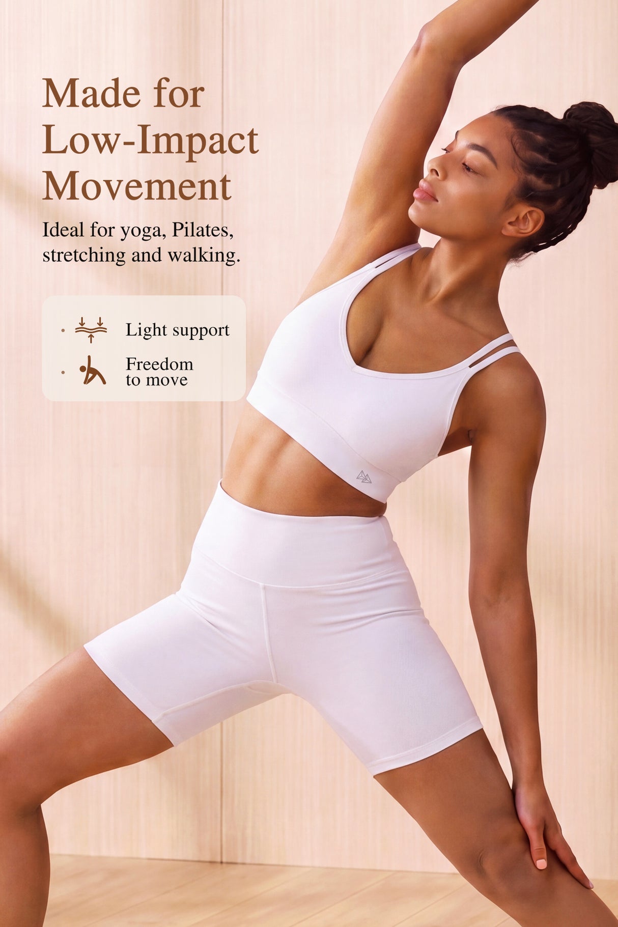 Reggiseno yoga Anywhere con scollo a V e rete a rombi | Reggiseno sportivo leggero da donna