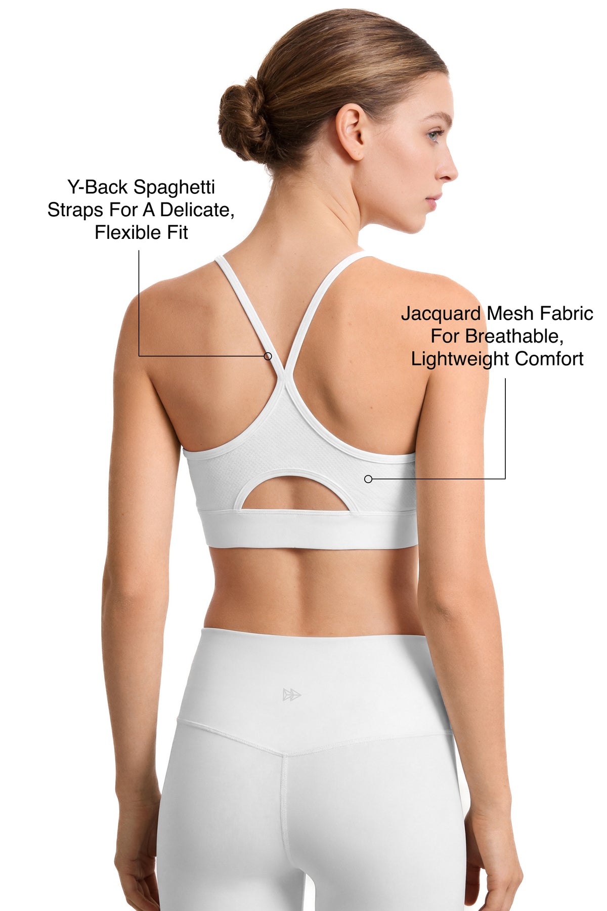 Anywhere™ Removable Cups Y-Back Jacquard Light Support Bra | Women's Light Support Sports Bra Best For Yoga, HIIT
