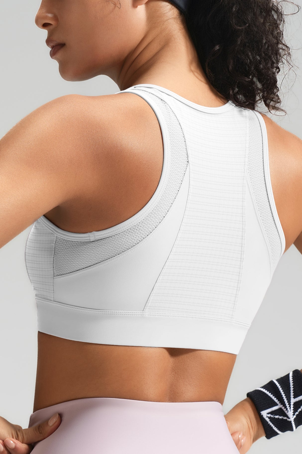 Power™ Front-Zip Mesh Racerback Running Bra | Women's High Support Sports Bra