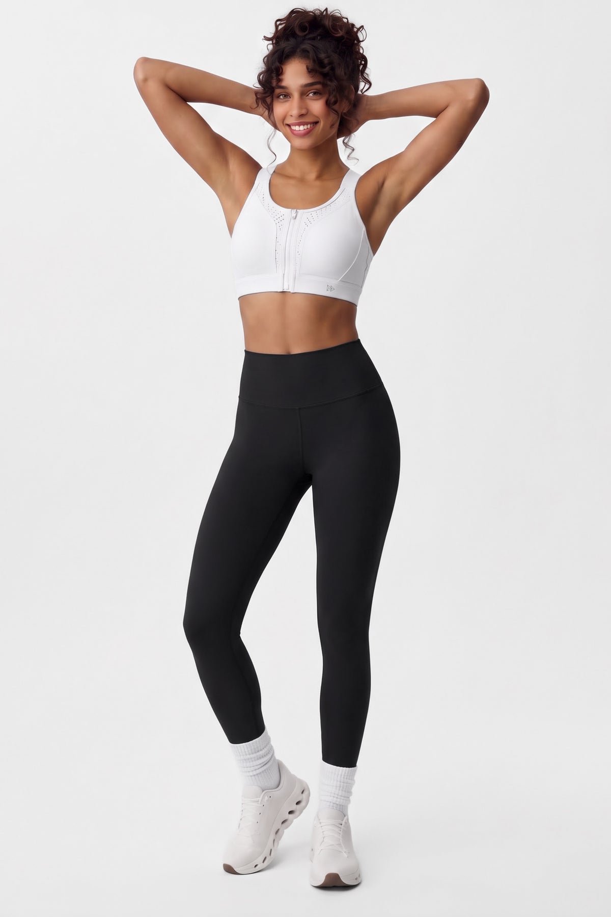 Power™ High-Support Cross-Back Mesh Zip-Front Sports Bra | High-Impact Bounce Control Without Flattening for Running, HIIT & Training
