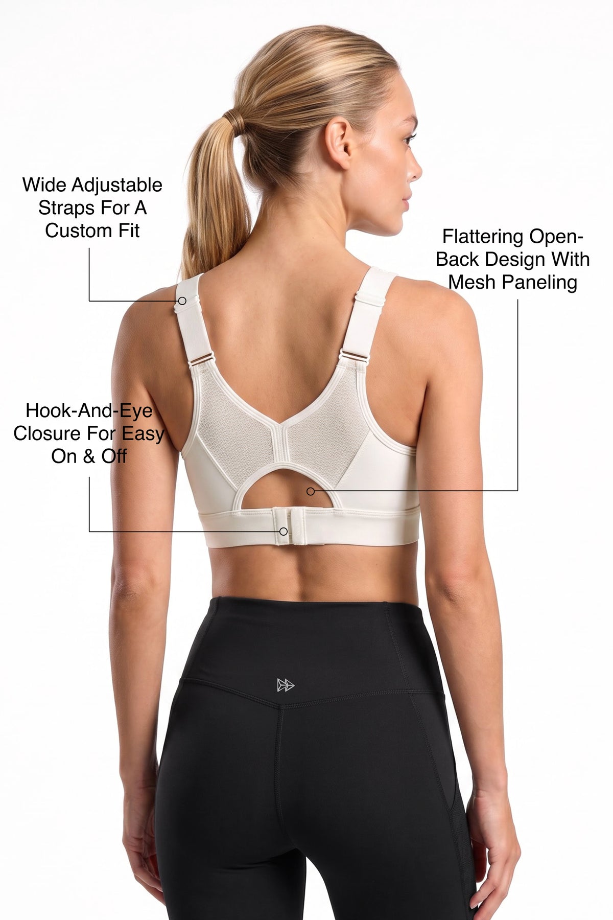 Power™ Flattering High-Support Mesh Sports Bra | High-Impact Bounce Control Without Flattening for Running, HIIT & Training