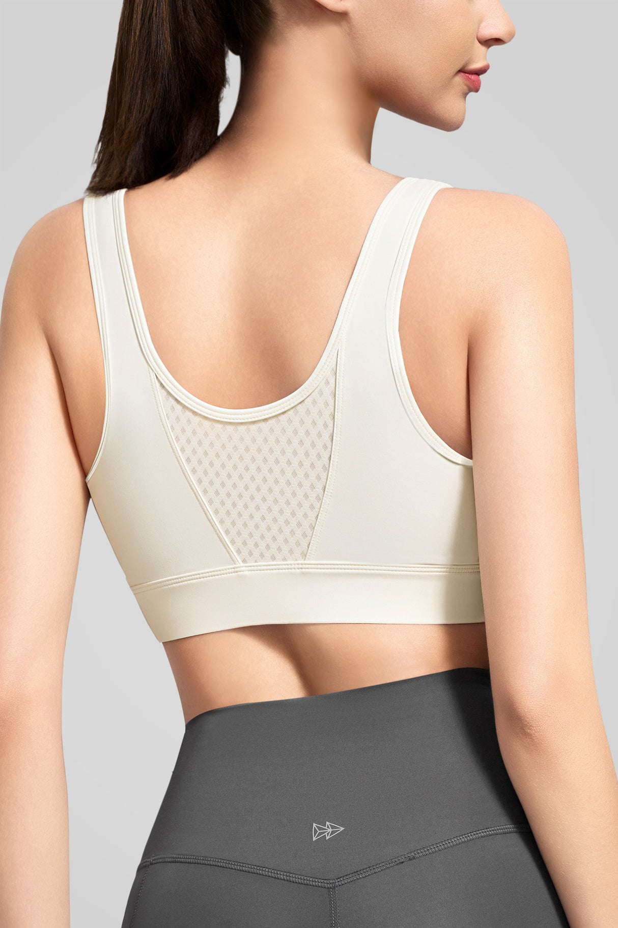 Power™ Grid Mesh Zip Front Sports Bra | Women's High Support Sports Bra