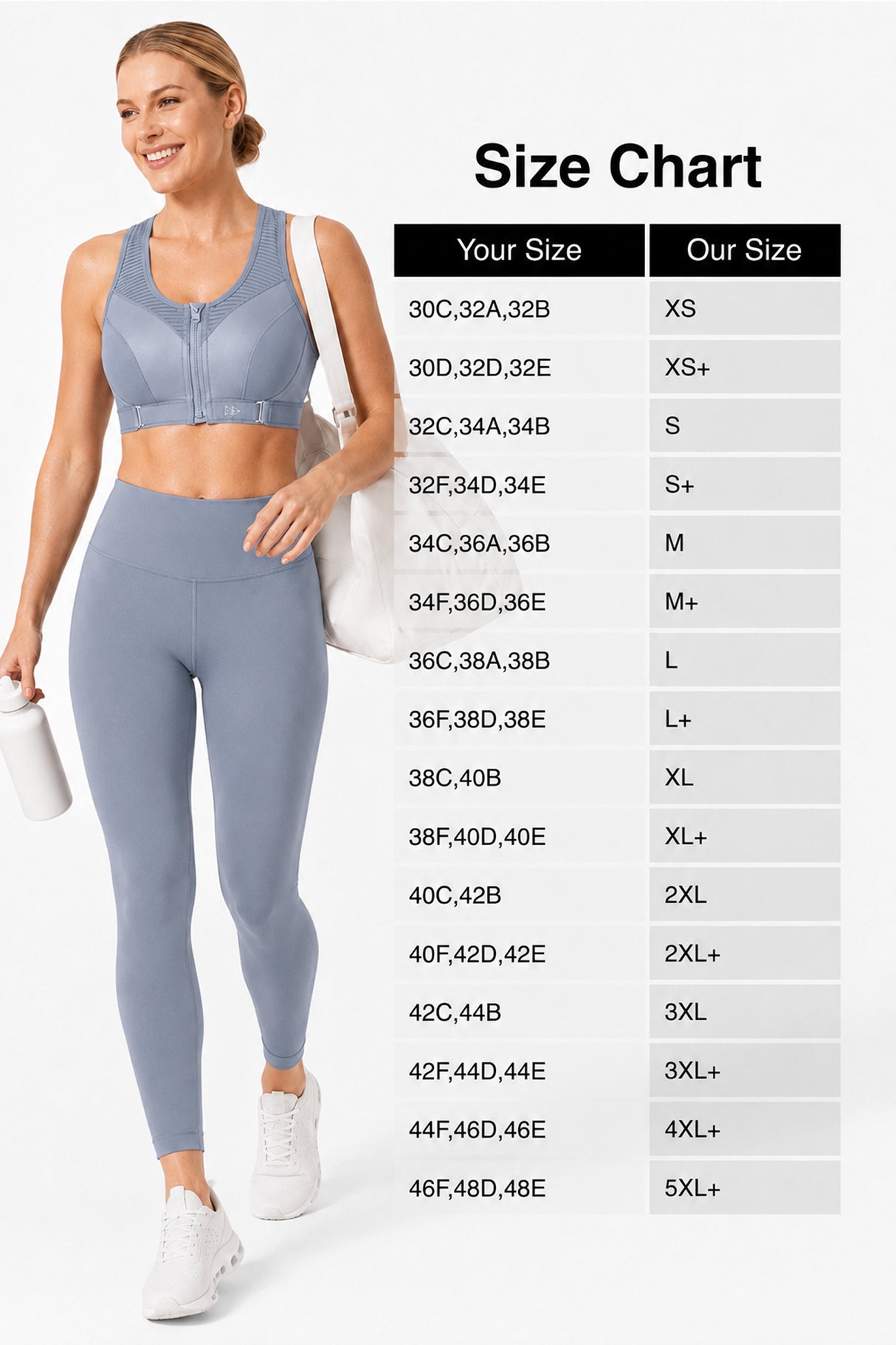 Power™ Zip Front Adjustable High Support Sports Bra | Women's High Support Sports Bra