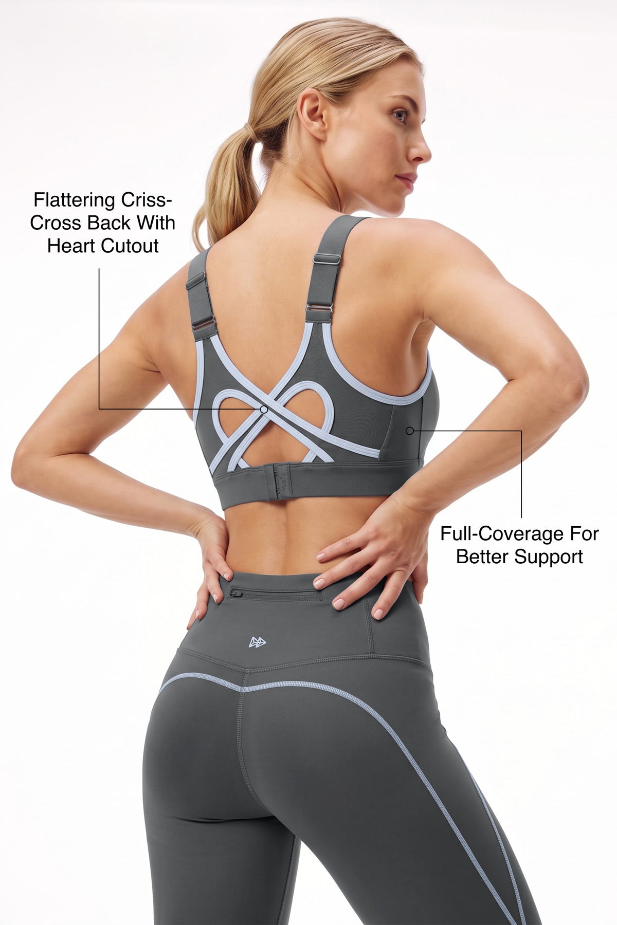 Power™ Heart-Shaped Crisscross High-Support Sports Bra | Women's High Support Sports Bra