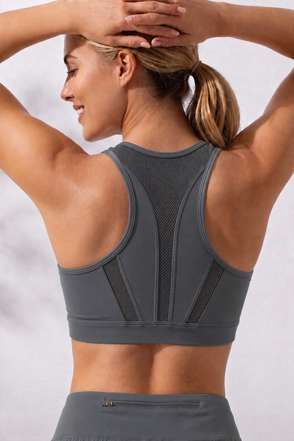 Enfold Zip Mesh gepolsterter Lauf-BH | Damen-Sport-BH mit starkem Halt