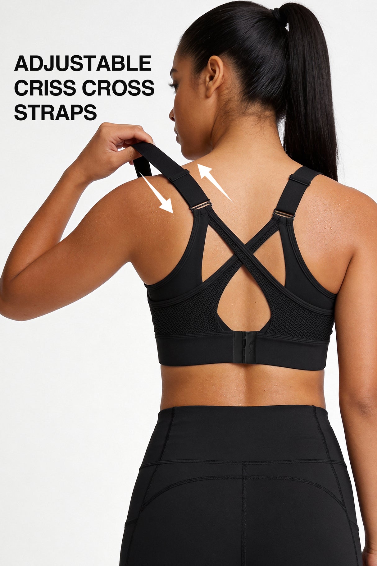 Power™ High Support Adjustable Cross Back Running Bra | Women's High Support Sports Bra