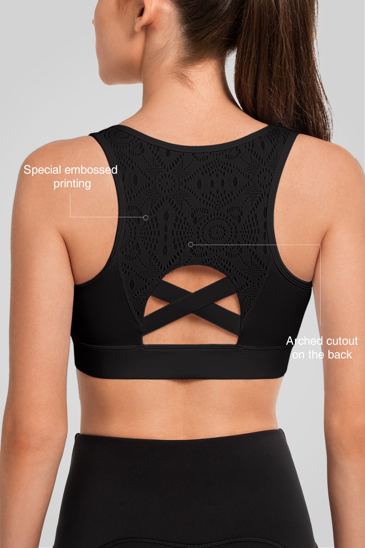 Reggiseno da corsa imbottito Echo Cut Out Design | Reggiseno sportivo ad alto sostegno da donna