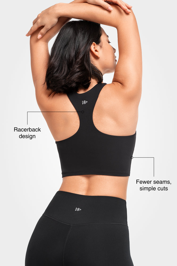 Reggiseno yoga imbottito con scollo a barchetta e spalline sottili | Reggiseno sportivo con supporto leggero da donna
