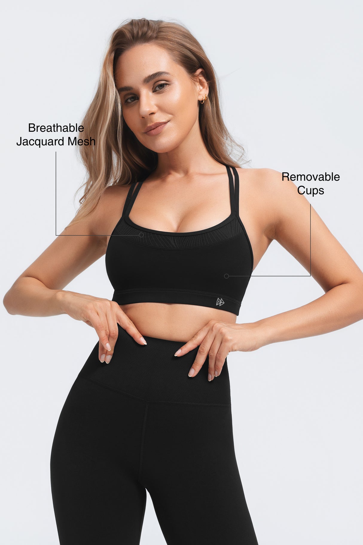 Anywhere™ No-Slip Crisscross Straps Removable Cups Yoga Bra | Women's Light Support Sports Bra Best For Yoga, HIIT