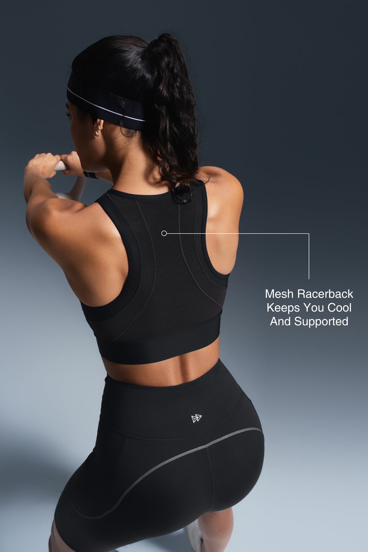 Sculpt Zip Mesh Racerback Vadderad Löpar-BH | Sport-BH med Högt Stöd för Damer