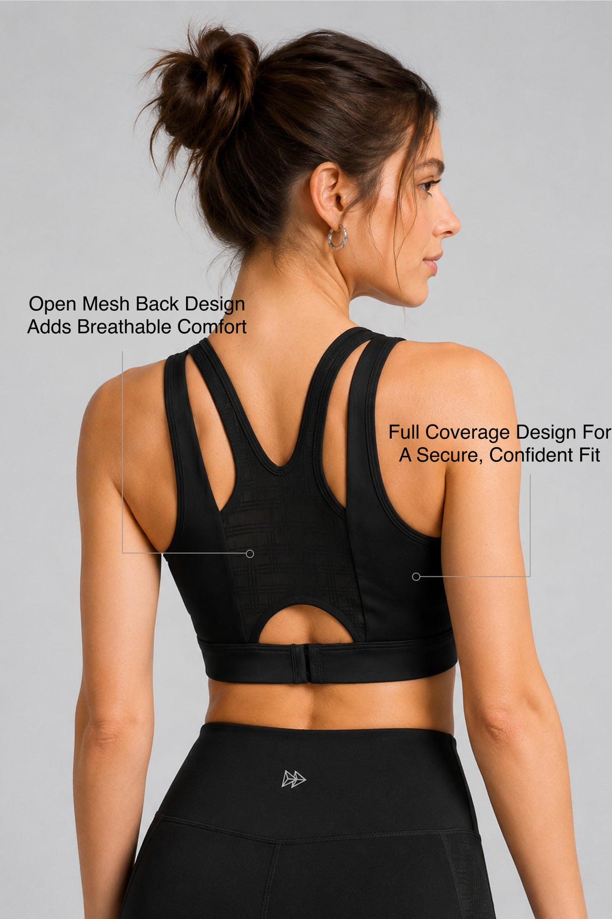 Shift™ Double-Strap With Less Pressure Full Coverage Mesh Back Sports Bra | Women's Light Support Sports Bra Best For Yoga, HIIT