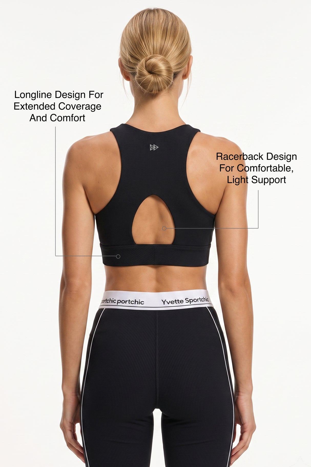 Anywhere™ Removable Cups Racerback Longline Light Support Bra | Women's Light Support Sports Bra Best For Yoga, HIIT