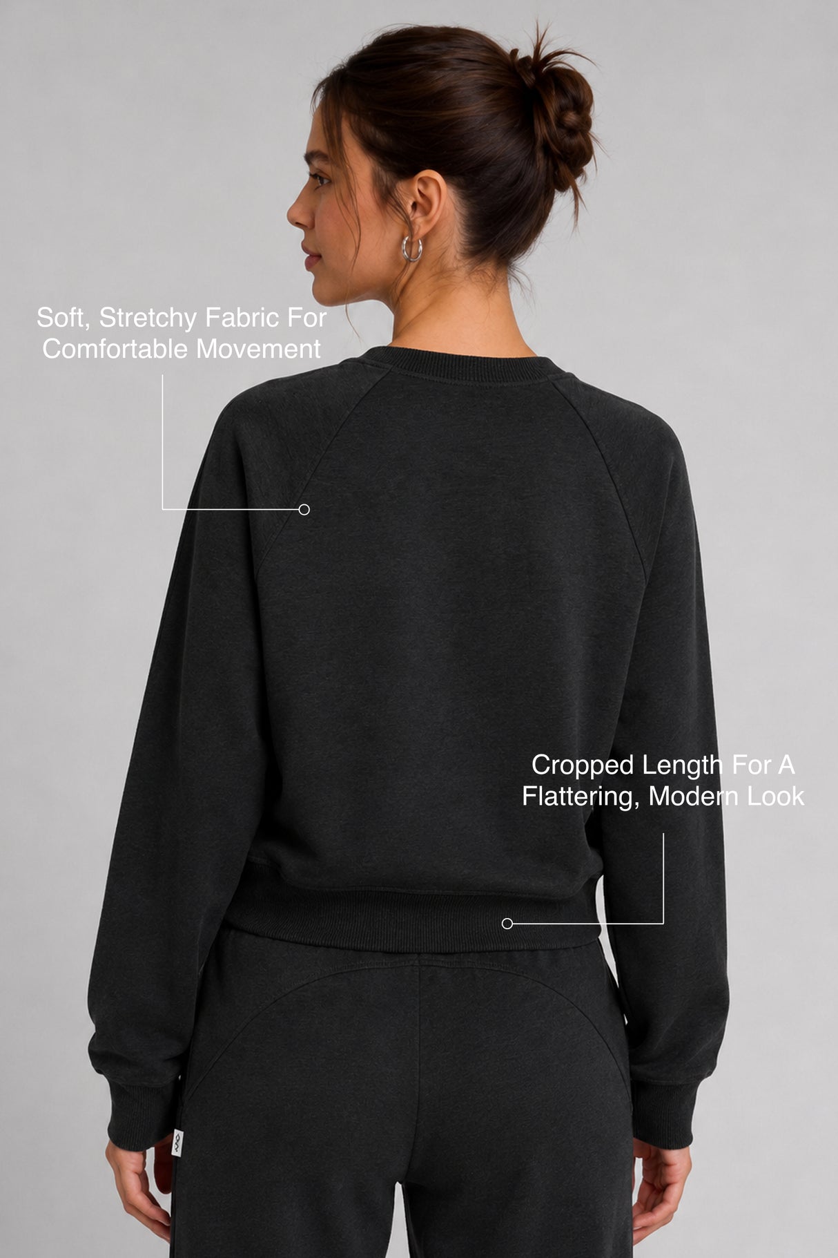 Anywhere™ Cropped Stretch Sweatshirt With Relax Fit | Women's Sports Sweatshirt