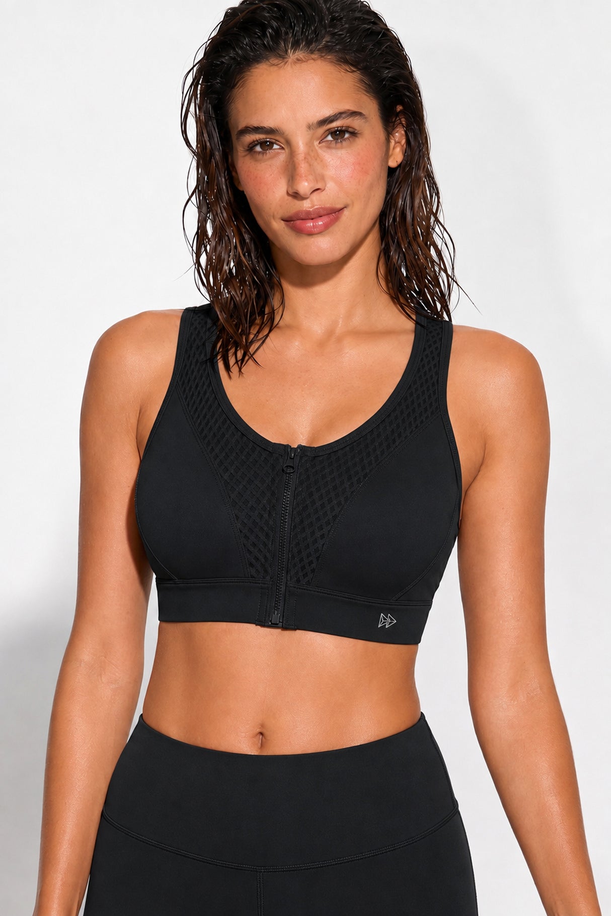 Reggiseno sportivo Power Grid Mesh con cerniera frontale | Reggiseno sportivo ad alto sostegno da donna