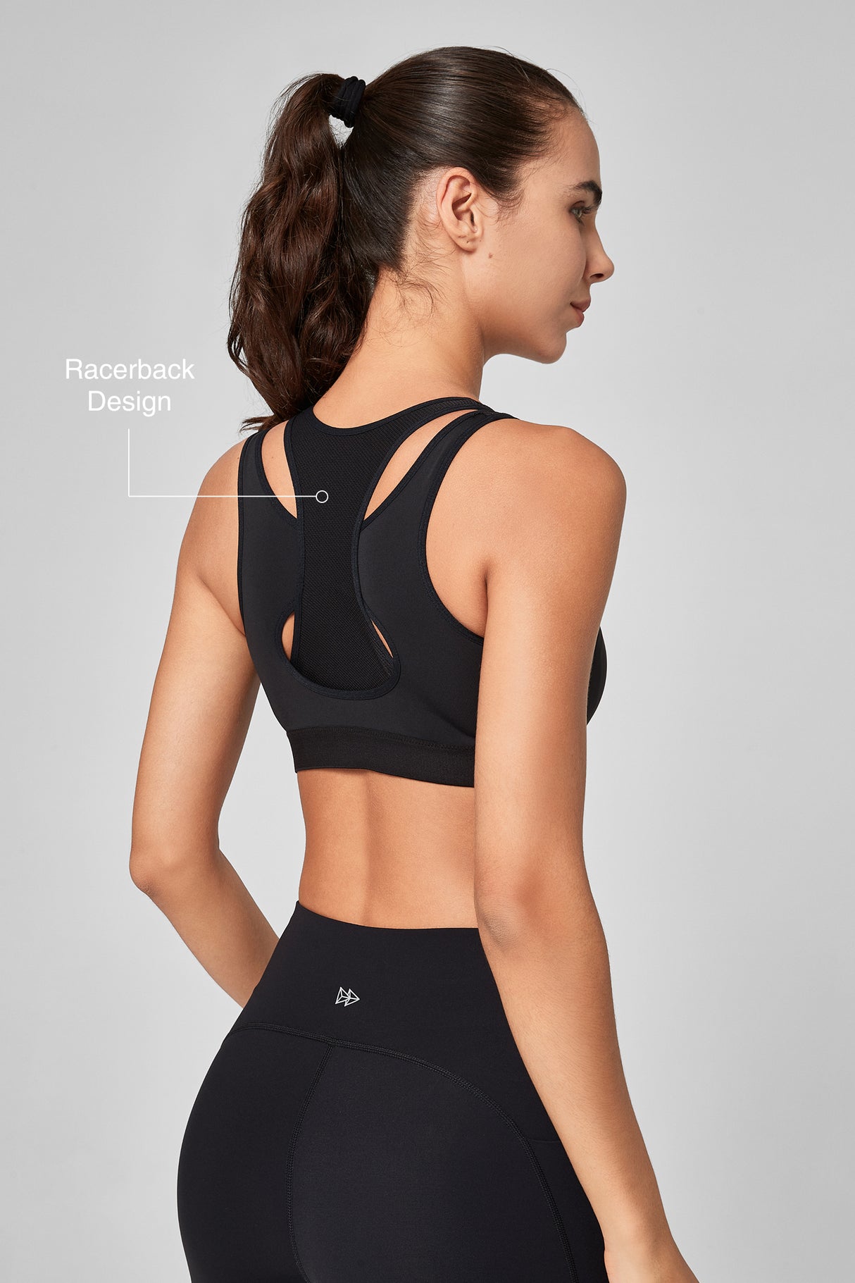 Reggiseno da corsa imbottito Enfold Zip Mesh Racerback | Reggiseno sportivo ad alto sostegno da donna