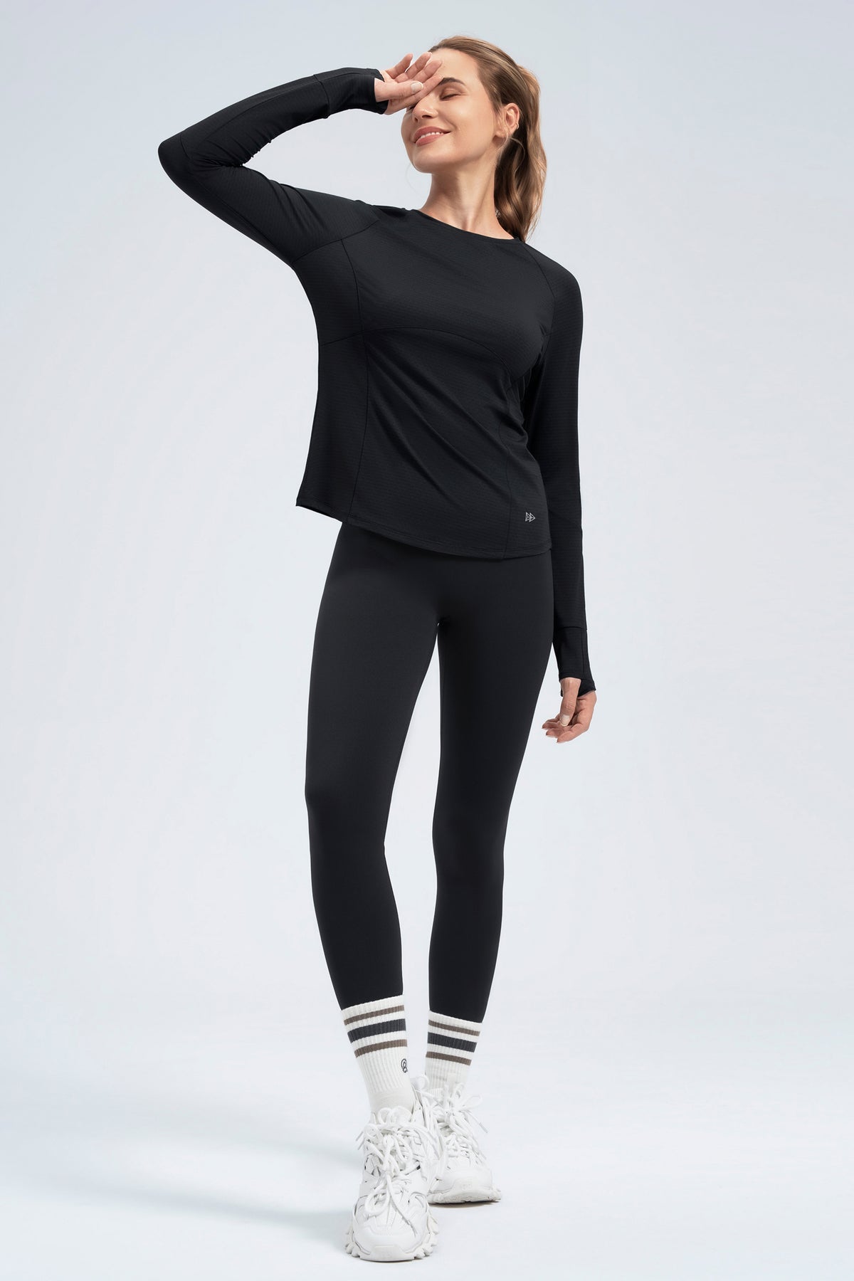 Anywhere™ Performance Jacquard Mesh Long Sleeve T-shirt | Women's Long Sleeve T-shirt