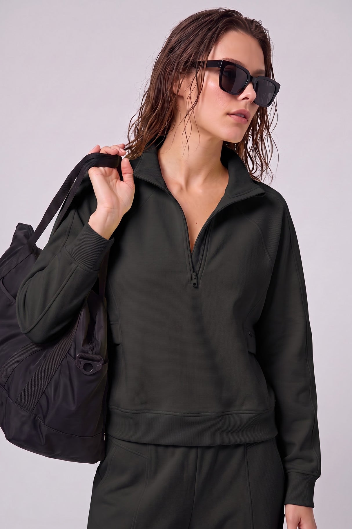 Anywhere™ Half-Zip Mock Neck Pockets Sweatshirt | Women's Sports Sweatshirt
