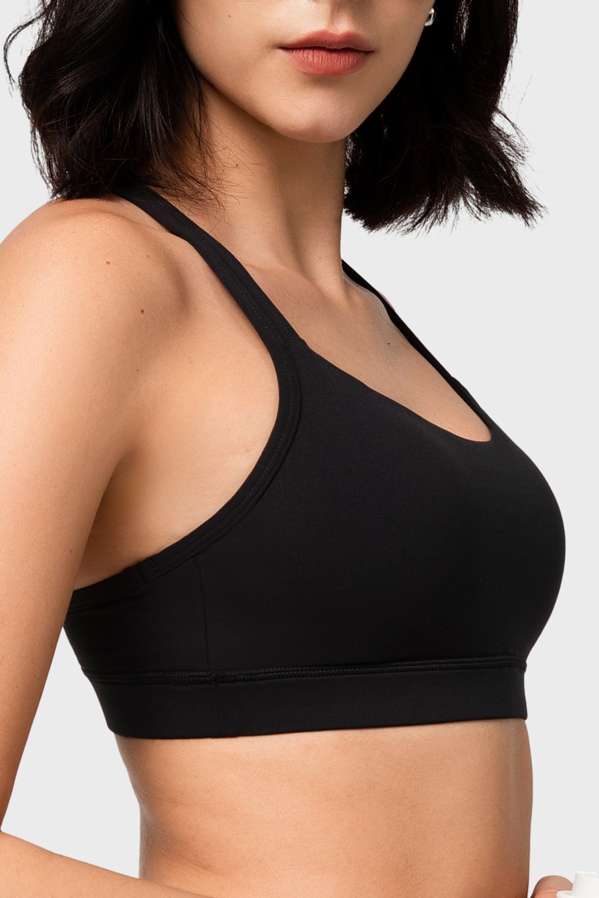 Reggiseno yoga imbottito con scollo a barchetta e doppie spalline | Reggiseno sportivo con supporto leggero da donna