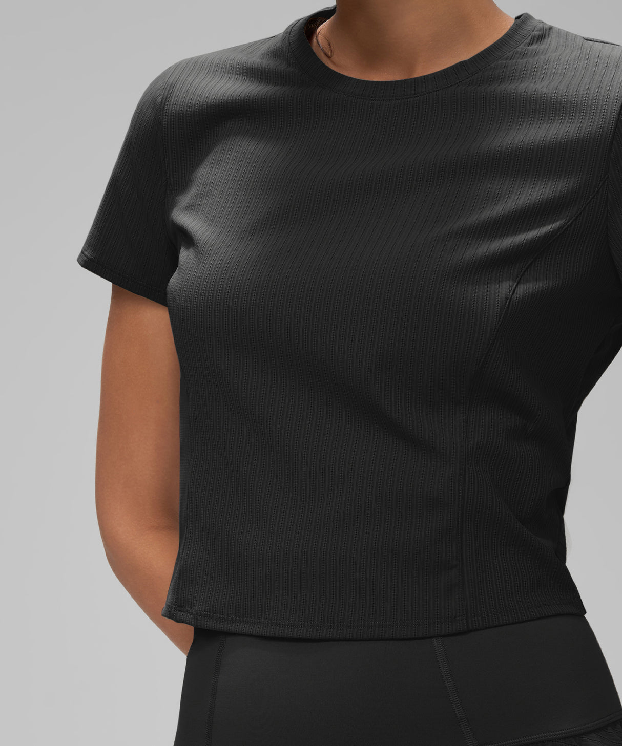 Echo Soft Breathable Cropped Workout Tee with Back Drawstring | Women's Sports T-shirt