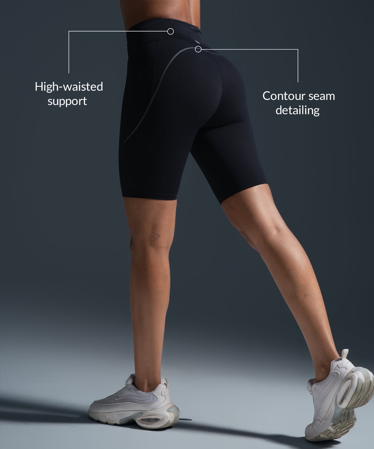 Echo™ Stretchy High Waist Shorts with Side Pockets 9‘’| Women's High Support Running Shorts