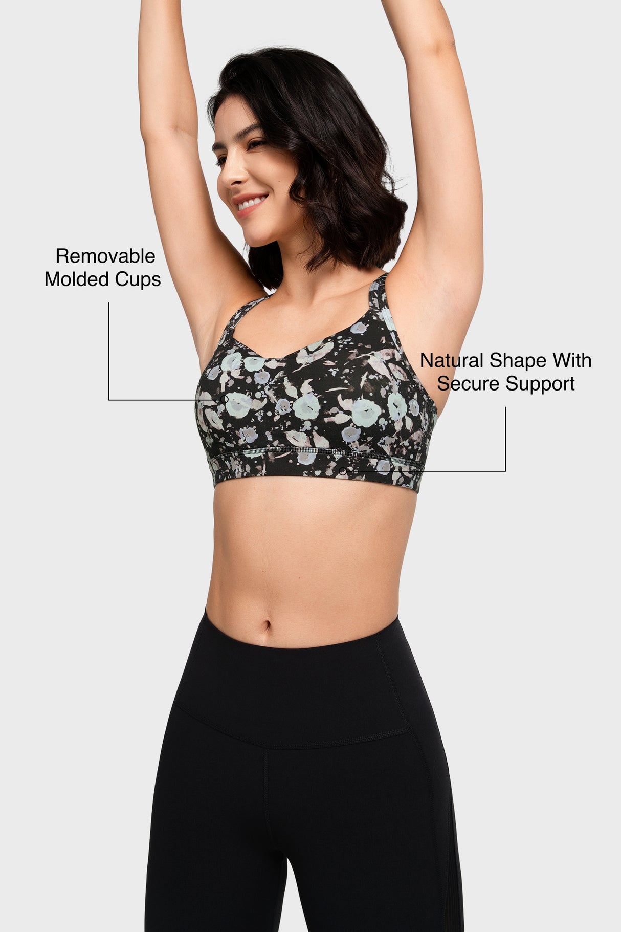 Shift™ Scoop Neckline Double Straps Padded Yoga Bra | Women's Light Support Sports Bra
