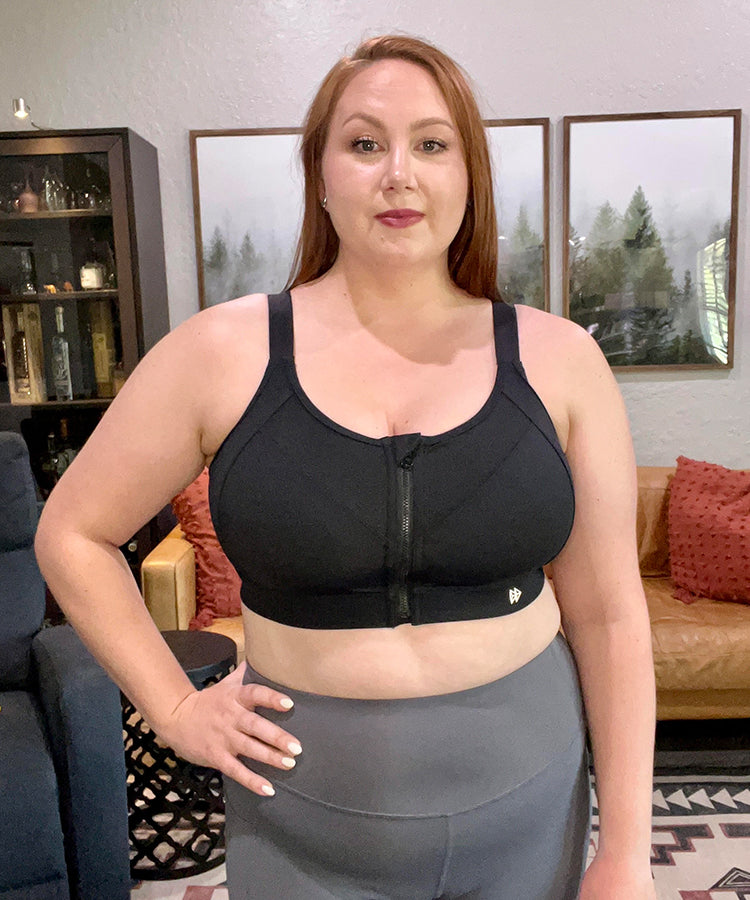 Reggiseno da corsa imbottito con spalline regolabili Power Zip | Reggiseno sportivo ad alto sostegno da donna