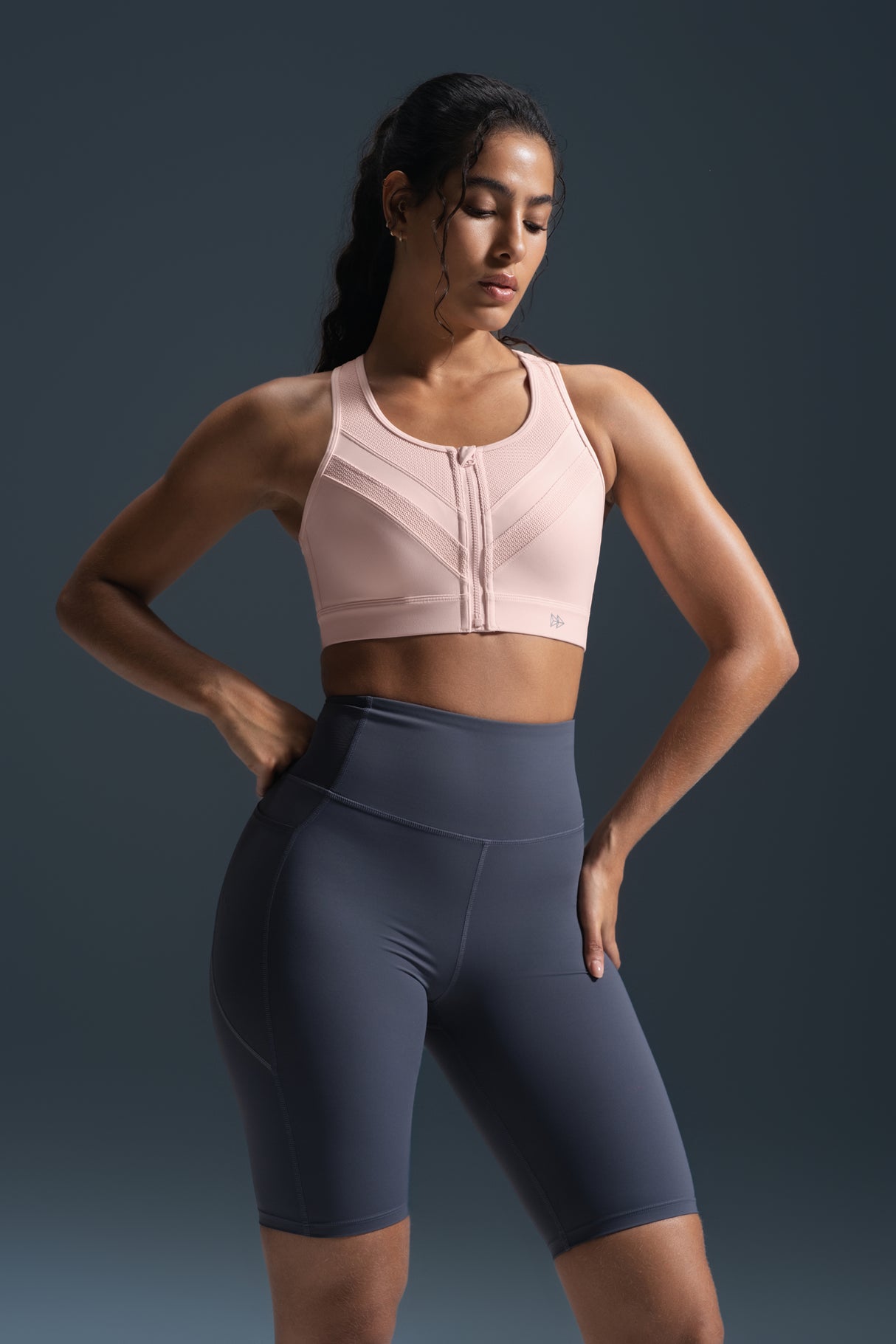Enfold Zip Mesh Vadderad Löpar-BH | Sport-BH med Högt Stöd för Damer