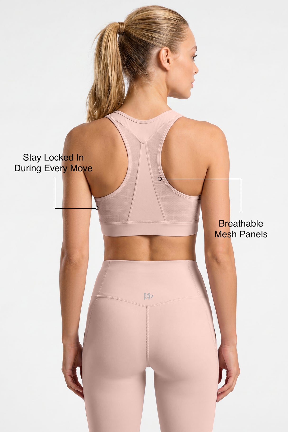 Power Breathable Racerback Stable High Support Sports Bra | High-Impact Support Best For Running, HIIT & Training