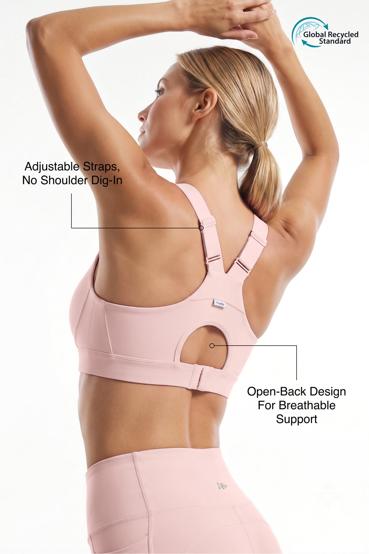 Power™ Adjustable Crisscross Straps With Mesh Sports Bra | High Support for Running, HIIT & Training