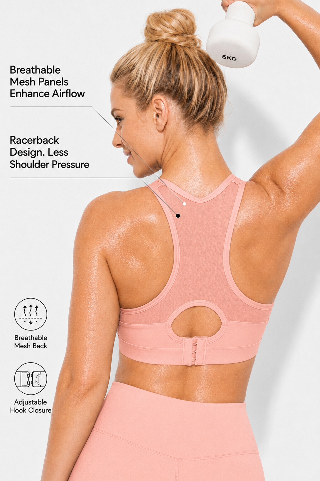 Shift™ Racerback Breathable Full-Coverage Running Bra | Women's High Support Sports Bra