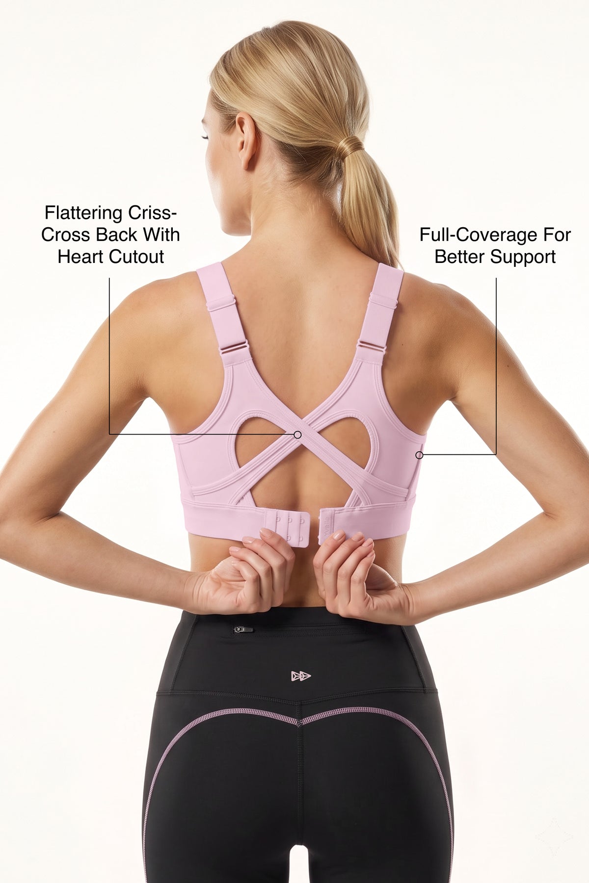 Power™ Heart-Shaped Crisscross High-Support Sports Bra | Women's High Support Sports Bra