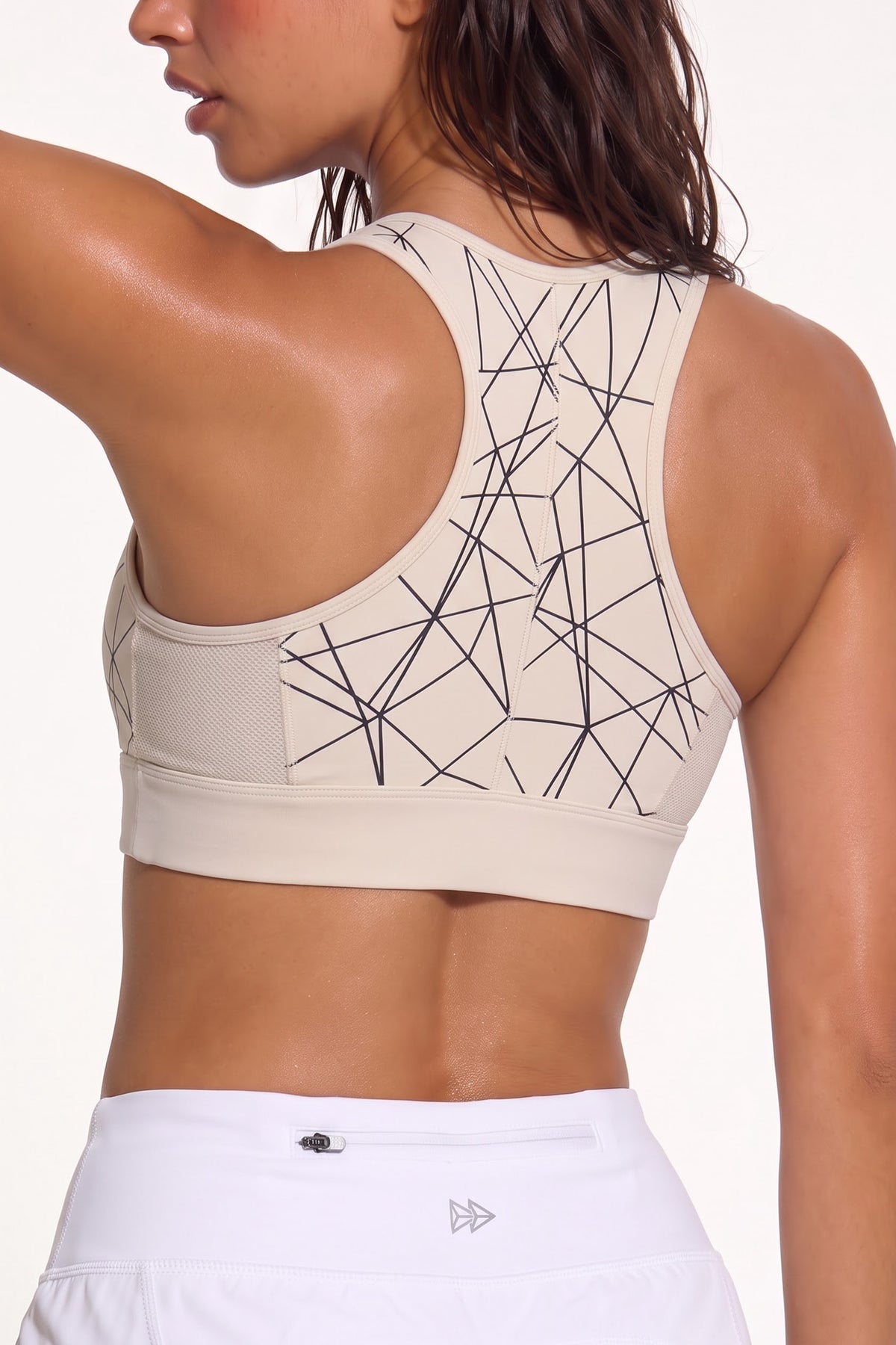 Power™ Zip-Front Mesh Racerback Sports Bra | High Support Best For Running, HIIT & Training