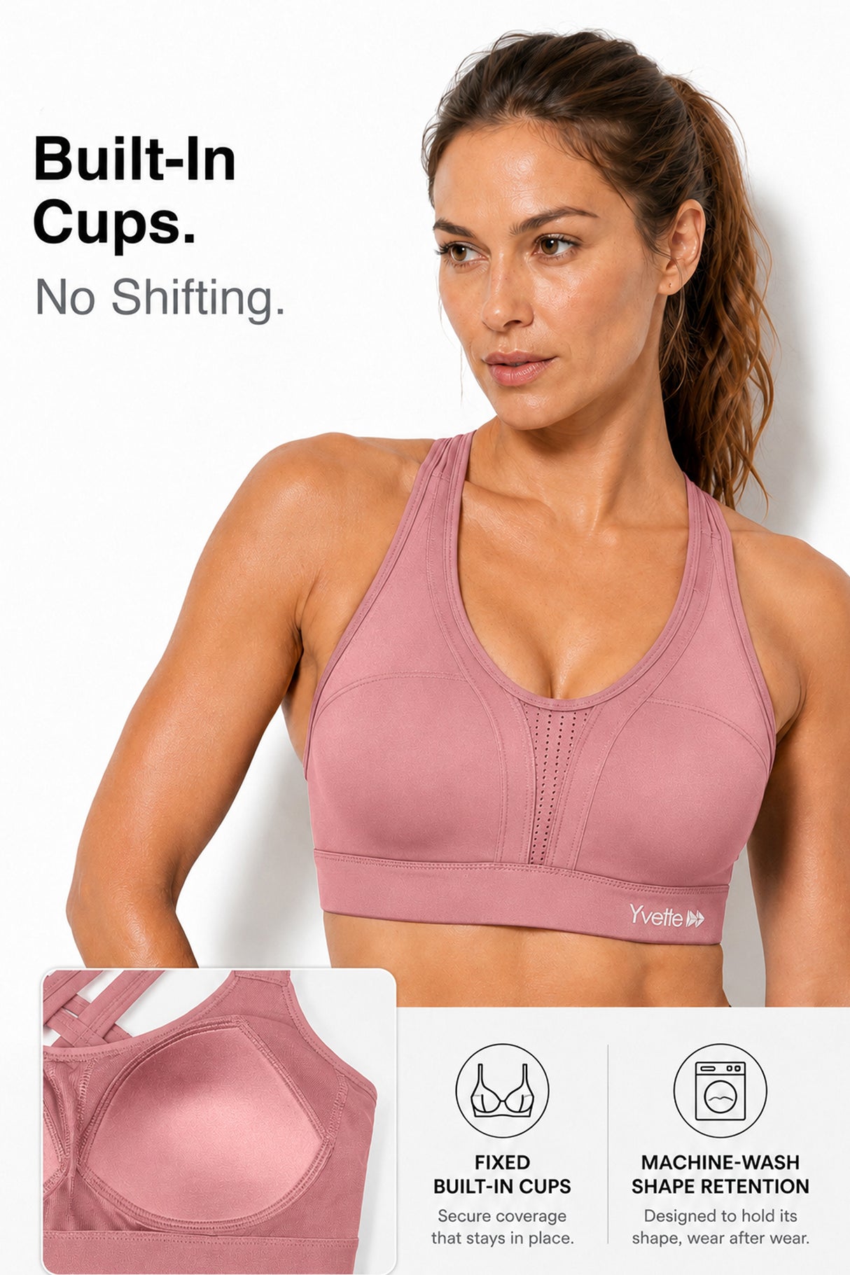 Reggiseno da corsa imbottito Power Cross Back | Reggiseno sportivo ad alto sostegno da donna