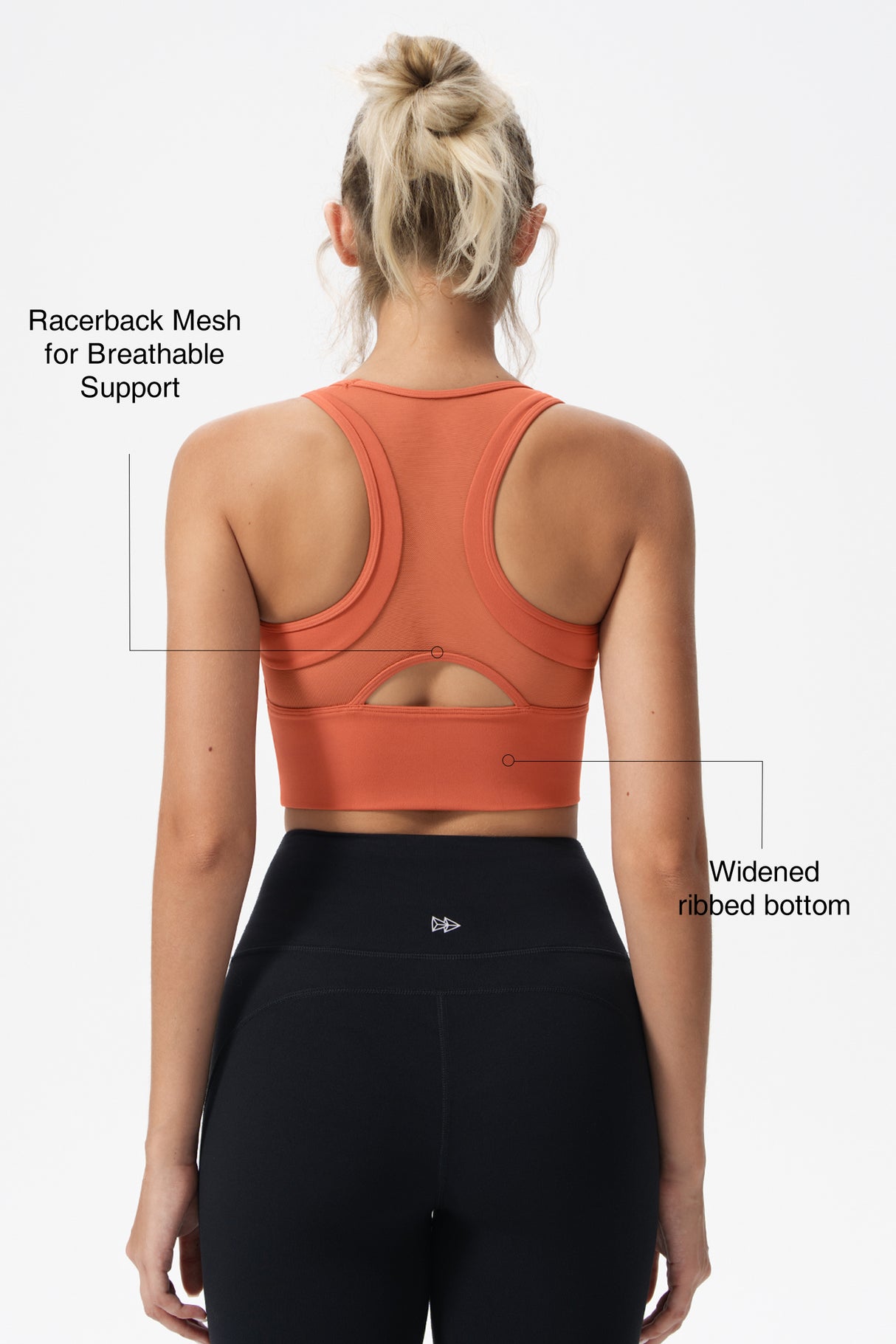 Reggiseno yoga imbottito lungo in rete con scollo a V profondo Echo | Reggiseno sportivo leggero da donna