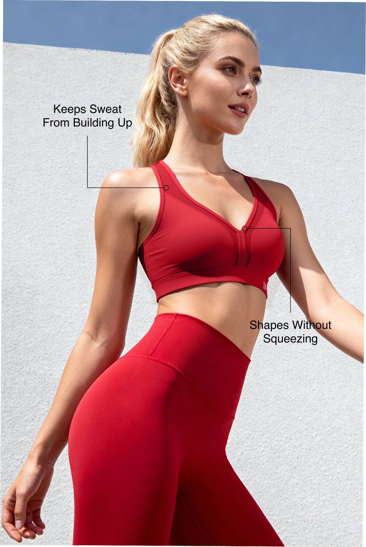 Power High Support Sports Bra With Adjustable Strap – Bounce Control, Sweat-Wicking, No Dig | High-Impact Support Best For Running, HIIT & Training