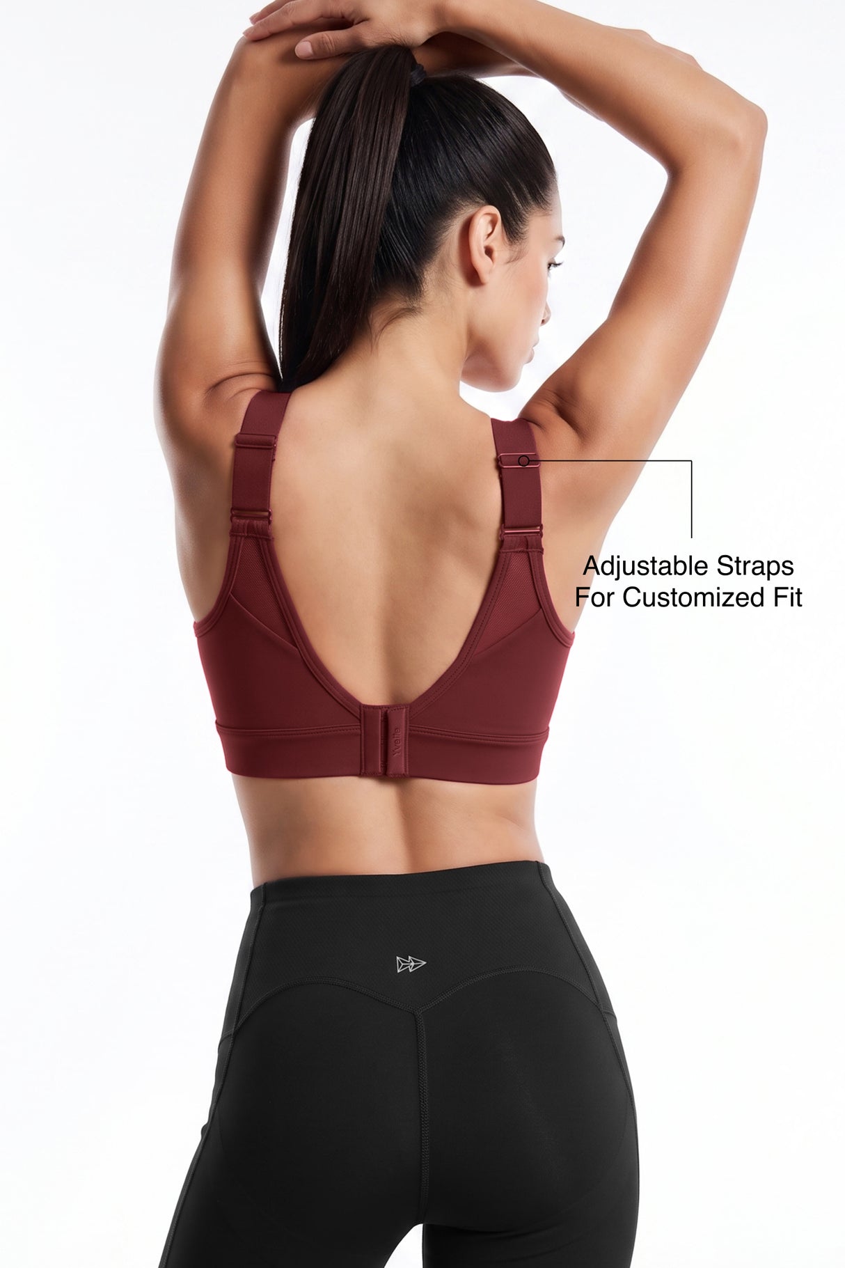 Shift™ Adjustable Straps Breathable Mesh With Sewn-In Pads High Support Sports Bra | High-Impact Support Best For Running, HIIT, Yoga & Training