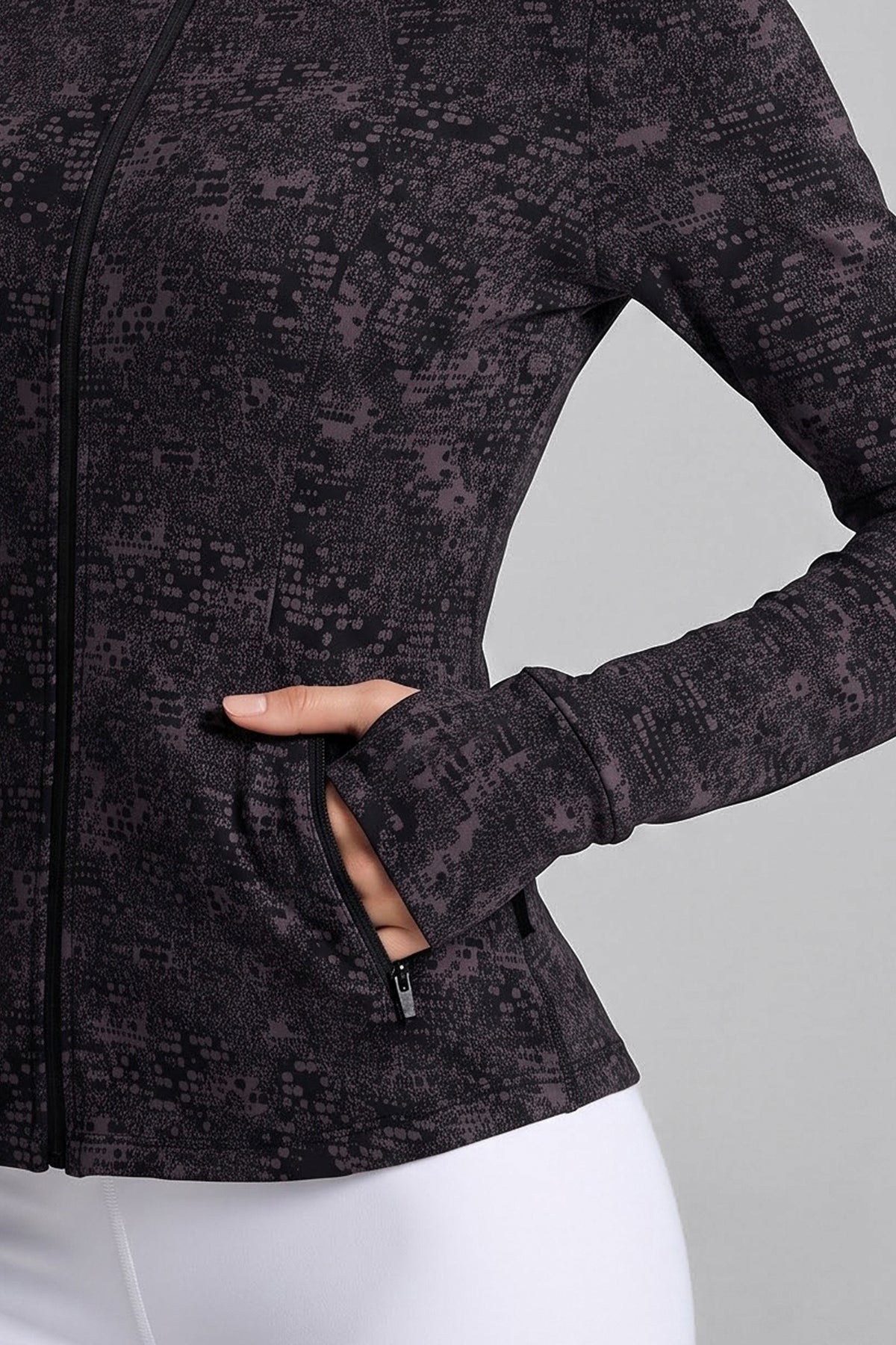 Anywhere™ Slim-Fit Printed Track Jacket with Zip Pockets | Women's Sports Jacket