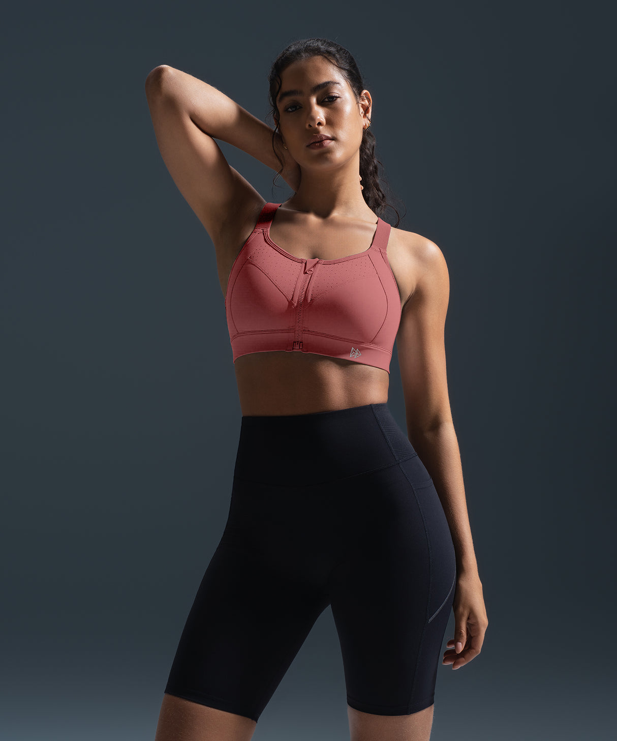 Reggiseno da corsa imbottito con spalline regolabili Power Zip | Reggiseno sportivo ad alto sostegno da donna