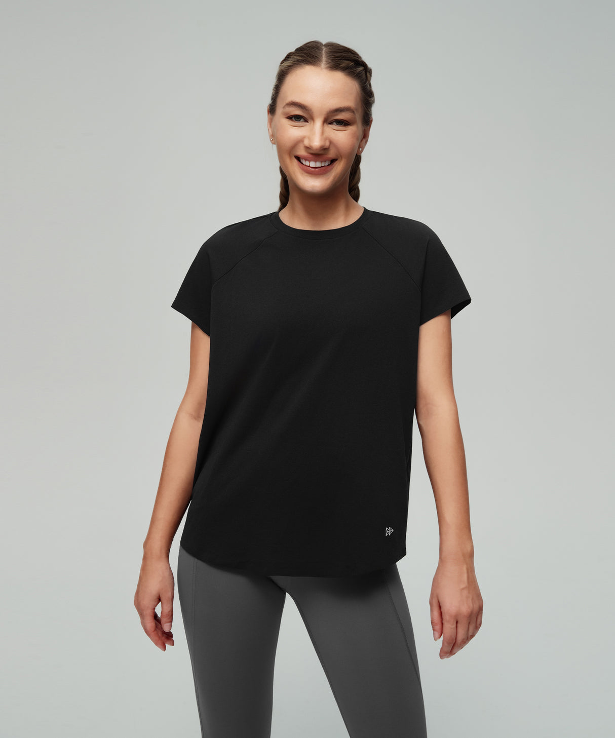 Anywhere Back Mesh Solid Color Comfortable T-shirt