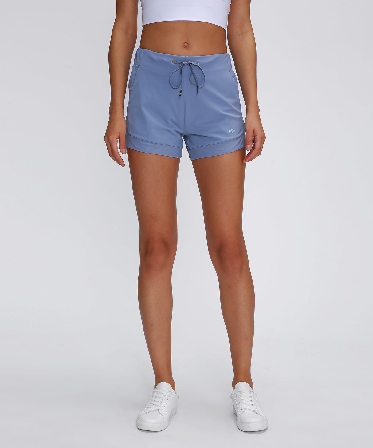 Pantalones cortos de running forrados con paneles de malla y cintura con cordón | Pantalones cortos de running para mujer de 3''