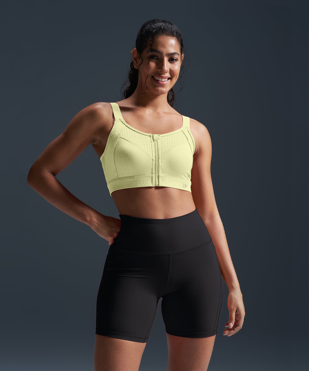 Reggiseno da corsa imbottito con spalline regolabili Power Zip | Reggiseno sportivo ad alto sostegno da donna