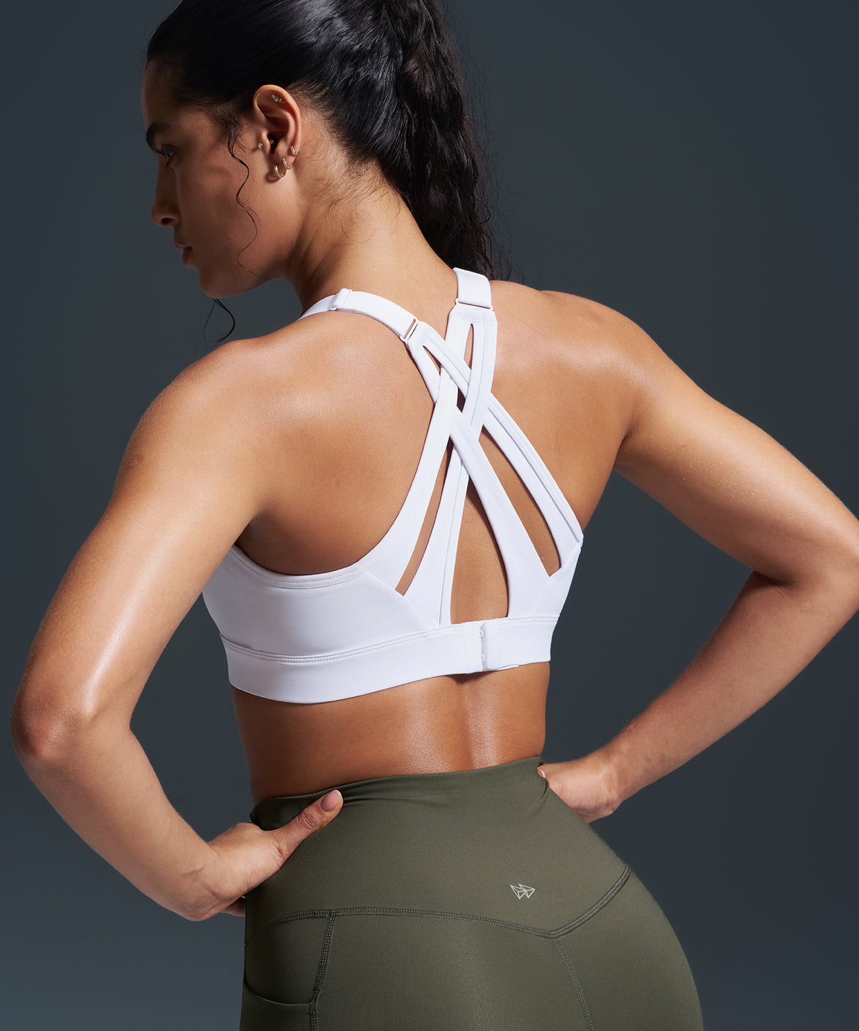 Justerbar löpar-BH med vadderad korsning | Sport-BH med högt stöd för kvinnor