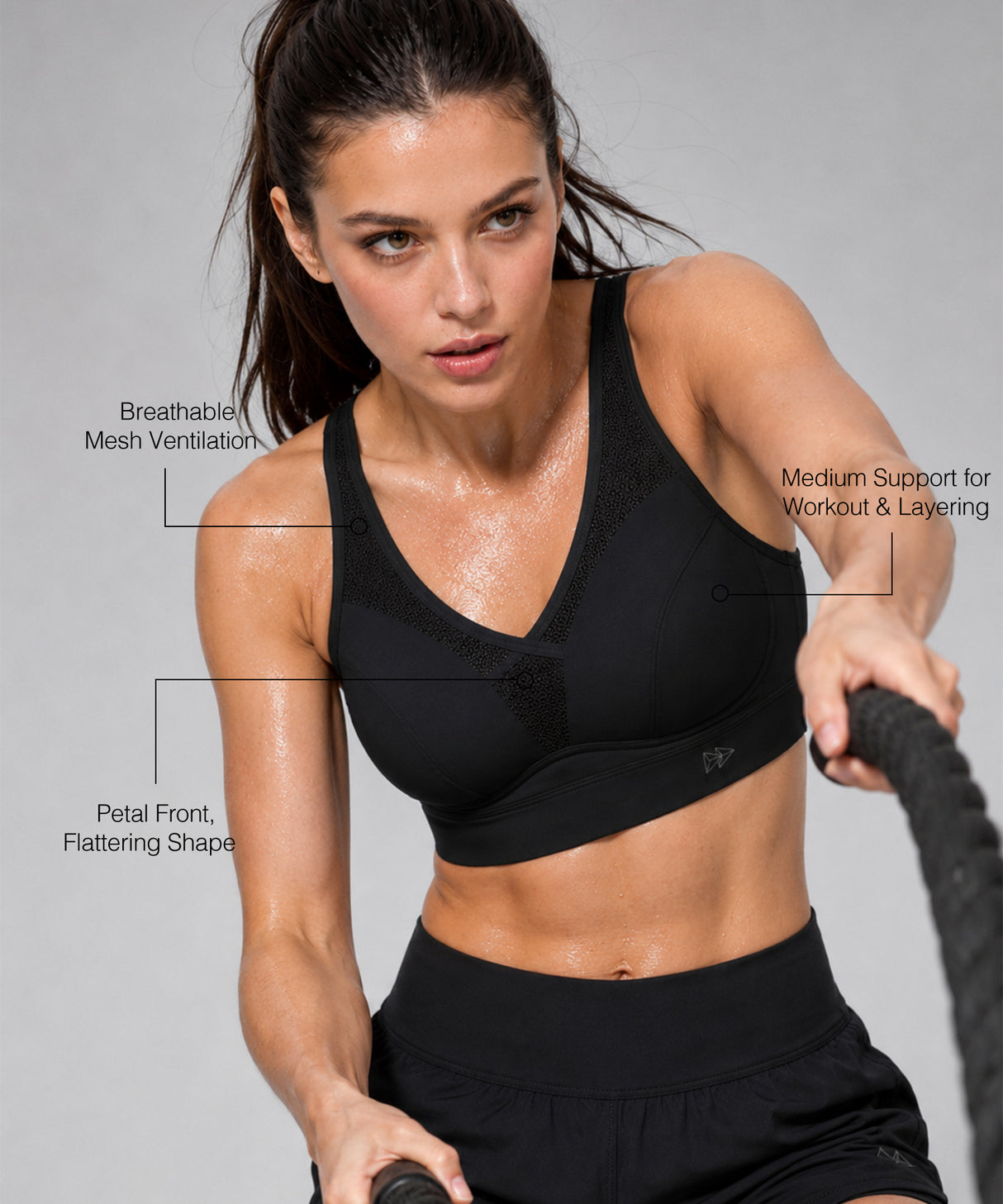 Sport-BH mit verstellbarem Mesh-Einsatz im Petal-Stil | Sport-BH für Damen mit mittlerem Halt Sport-BH mit verstellbarem Mesh-Einsatz im Petal-Stil | Sport-BH für Damen mit mittlerem Halt