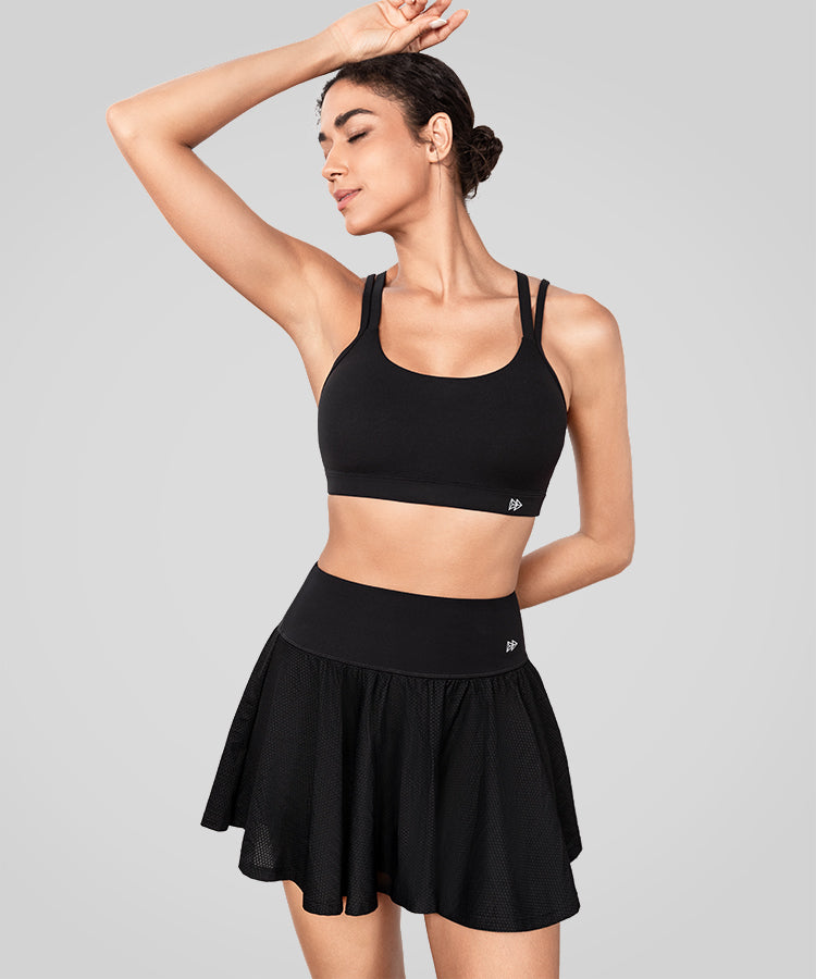 Gepolsterter Yoga-BH mit langen, doppelt gekreuzten Trägern von Echo | Leicht stützender Sport-BH für Damen