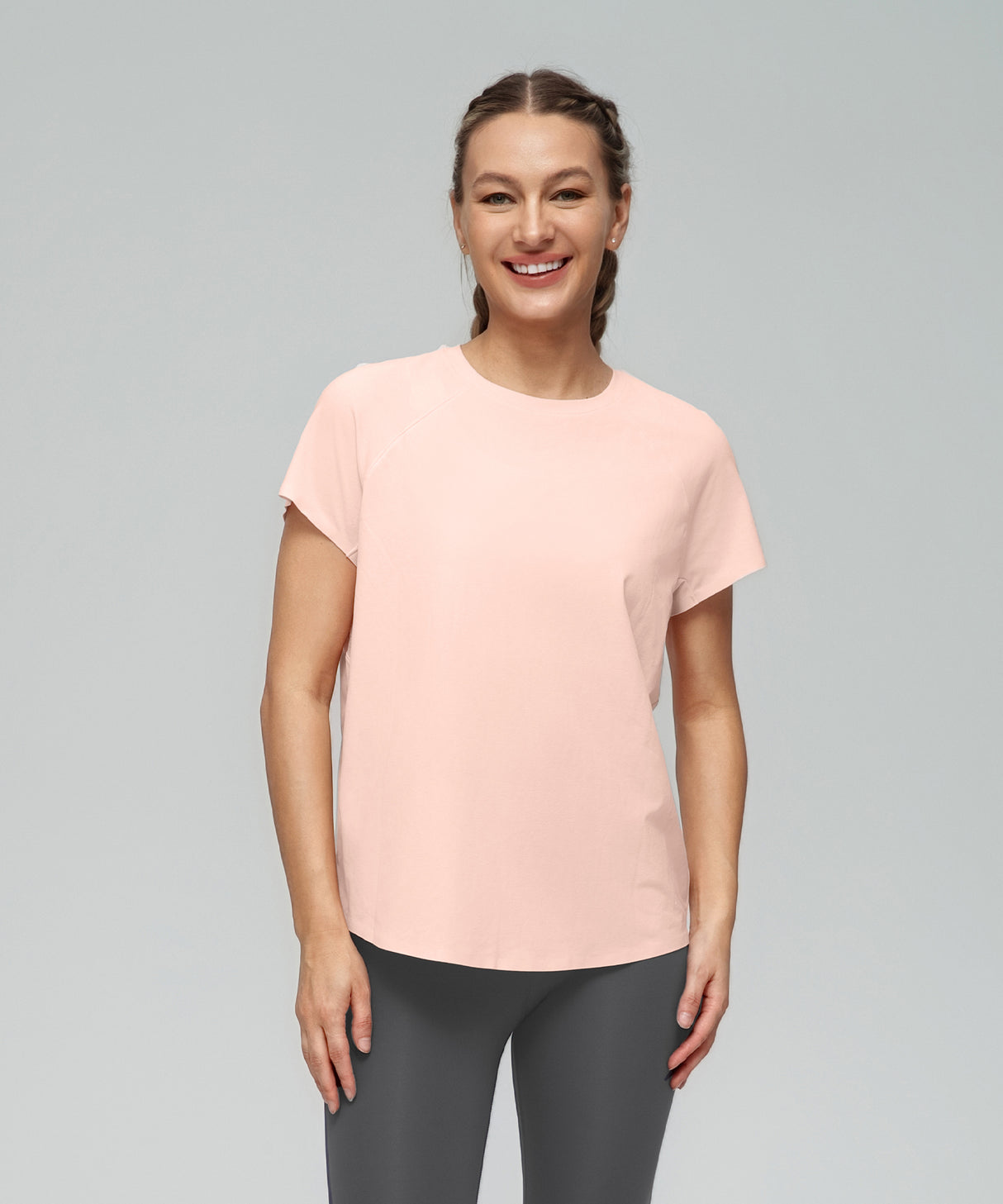 Anywhere Back Mesh Solid Color Comfortable T-shirt